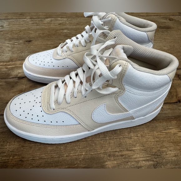 New Nike Court Vision Mid Sneaker - Women's White/ Guava Ice Size 10 $90 - Picture 7 of 9